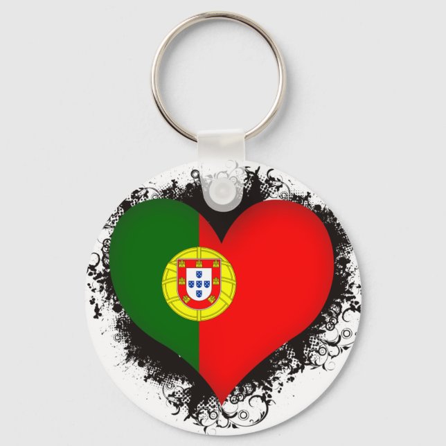 Porte-clés Vintage I Love Portugal (Recto)