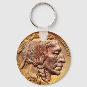 Porte-clés Vintage Indian Head Nickel Coin Collector Keychain