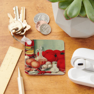 Porte-clés Vintage Italien Alimentation Tomate Onions Poivron