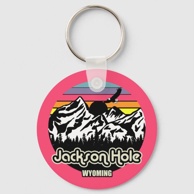 Porte-clés Vintage Jackson Hole Wyoming (Verso)