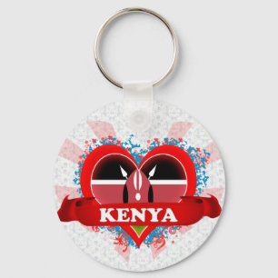 Porte-clés Vintage J'aime Kenya