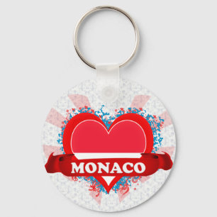 Porte-clés Vintage J'aime Monaco