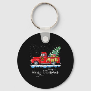Porte-clés Vintage Joyeux Camion rouge de Noël Vieux mode Ch