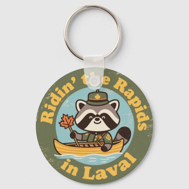 Porte-clés Vintage Laval Quebec Whitewater Canoeing (Recto)