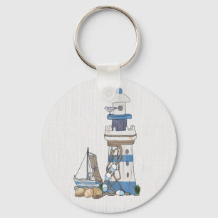 Porte-clés Vintage Leuchtturm mit Schiff