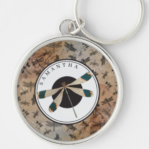 Porte-clés Vintage libellule Entomologie détenue Monogramme