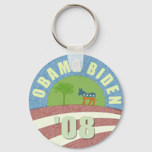 Porte-clés vintage logo Obama Biden '08