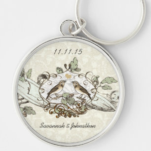 Porte-clés Vintage Love Birds Oak Wedding Key Chain