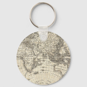 Porte-clés Vintage Map Of Europe and Asia