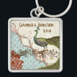 Porte-clés Vintage Mariage de Porte - clé Love Peacock<br><div class="desc">voir plus vintages produits d'oiseaux paons voir plus vintages produits d'oiseaux Peacock Wedding Invitations Vintage Paisley Peacock Colors or Fuchsia and Lime Paisley Faire-part de mariage -Paisley Peacock Colours Wedding Invitations, RSVP, Save the Date and Direction or Reception Cards. Cartes RSVP & Place Cartes RSVP & Place Cartes Mariages d'oiseaux...</div>