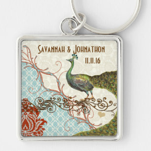 Porte-clés Vintage Mariage de Porte - clé Love Peacock