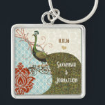 Porte-clés Vintage Mariage de Porte - clé Love Peacock<br><div class="desc">voir plus vintages produits d'oiseaux paons voir plus vintages produits d'oiseaux Peacock Wedding Invitations Vintage Paisley Peacock Colors or Fuchsia and Lime Paisley Faire-part de mariage -Paisley Peacock Colours Wedding Invitations, RSVP, Save the Date and Direction or Reception Cards. Cartes RSVP & Place Cartes RSVP & Place Cartes Mariages d'oiseaux...</div>