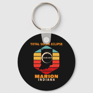 Porte-clés Vintage Marion Indiana Total Solar Eclipse 2024