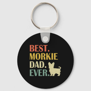 Porte-clés Vintage Mens Meilleur Morkie Chien Papa Jamais Fêt