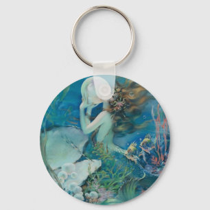 Porte-clés Vintage Mermaid Holding Pearl