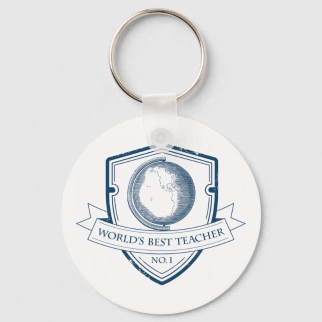 Porte-clés Vintage Monde Monde Meilleur Porte - clé enseignan (Recto)
