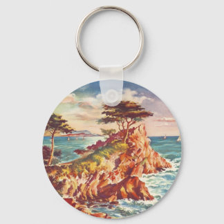 Porte-clés Vintage Monterey Coastline California Tourisme USA