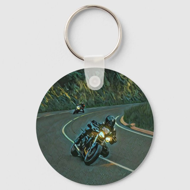 Porte-clés vintage motorcycle art (Recto)