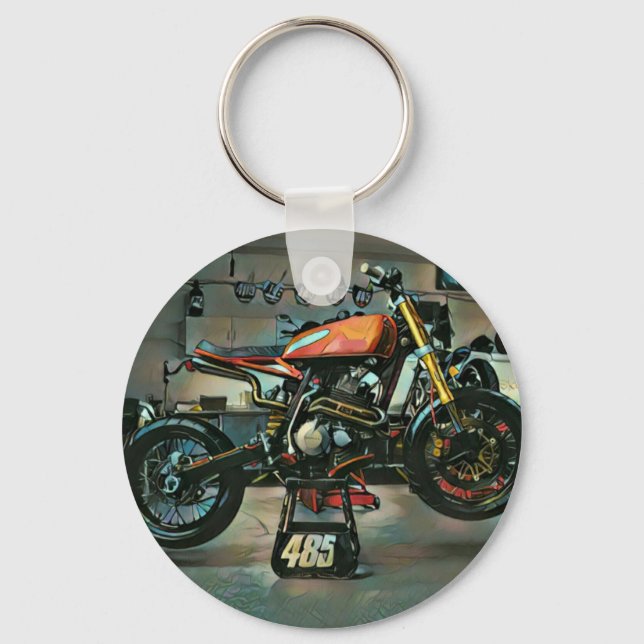 Porte-clés vintage motorcycle art (Recto)