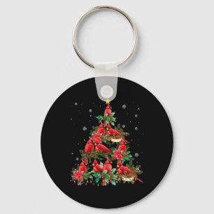 Porte-clés Vintage Noël Cardinal Oiseaux Snowings Noël Tre
