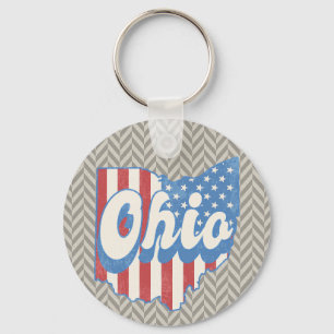 Porte-clés Vintage Ohio Géométrique Masculin en détresse