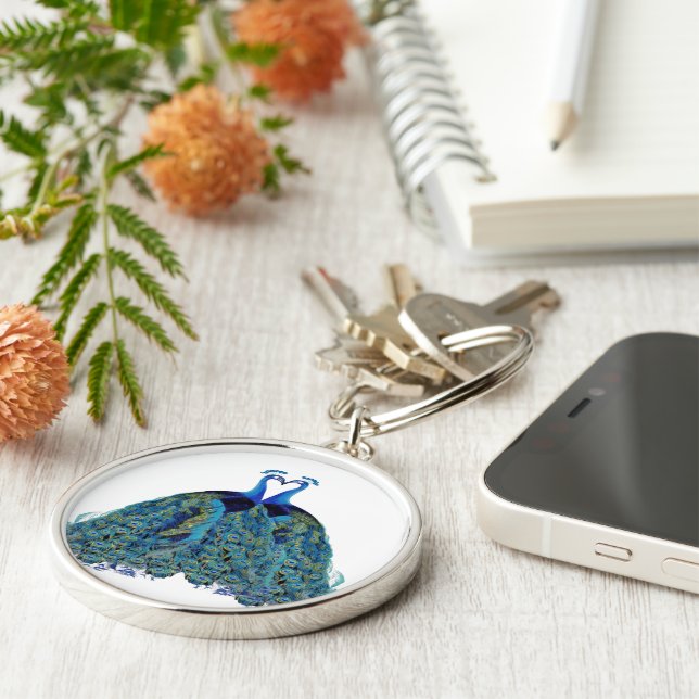 Porte-clés Vintage Peacocks Kissing Wedding Gifts (Côté)