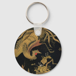 Porte-clés Vintage Phoenix Gold Black Bird japonais