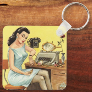 Porte-clés Vintage Pin Up Girl Art - Porte - clé