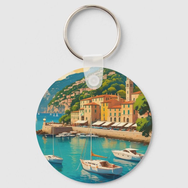 Porte-clés Vintage Portofino Genova Italie (Recto)