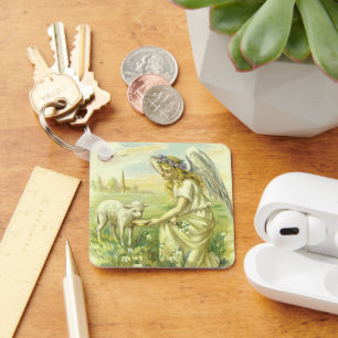 Porte-clés Vintage religieux de Pâques Ange victorien avec ag