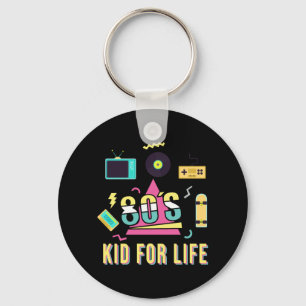 Porte-clés Vintage Retro 80's Kid For Life 1980 Cool 80