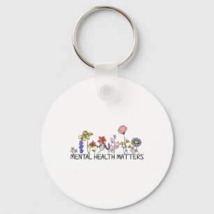 Porte-clés Vintage Rétro Fleur sauvage Santé mentale S Sensib