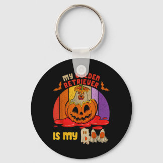 Porte-clés Vintage Rétro Golden Retriever Est Mon Boo Hallowe