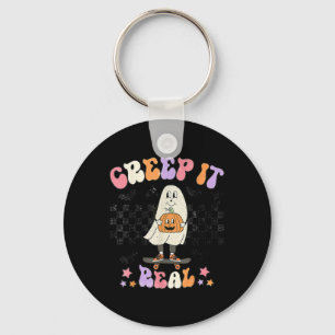 Porte-clés Vintage Retro Halloween Creep it real Ghost Boy Fa