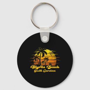 Porte-clés Vintage Retro Palm Tree Sunset South Carolina Myrt