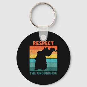 Porte-clés Vintage Rétro Respectez La Fête De La Marmotte Drô