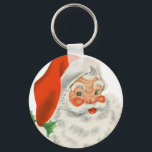 Porte-clés Vintage Retro Santa Claus<br><div class="desc">A festive retro picture. Jolly old Santa Claus with his red rosy cheeks and warm friendly smile. A bit of nostalgia for the old timers,  this vintage image brings backs memories of celebrations from Christmas past.</div>