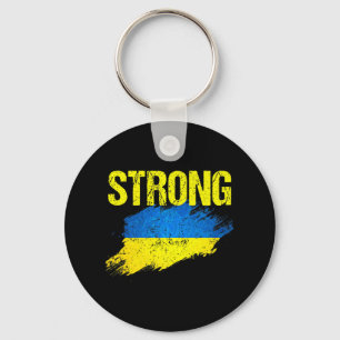 Porte-clés Vintage Retro Strong Ukraine Ukrainian Flag Men Wo
