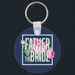Porte-clés Vintage rose Floral Rose père de la mariée<br><div class="desc">Conception florale rose vintage et rose pour la fête de fiançailles, le dîner de répétition, la douche nuptiale ou la soirée bachelorette. Marchandises mariages à fleurs chic pour la mariée, sa famille et ses amis. Parfait pour une soirée amusante avec la mariée, la bonne d'honneur, la demoiselle d'honneur, les meilleurs...</div>