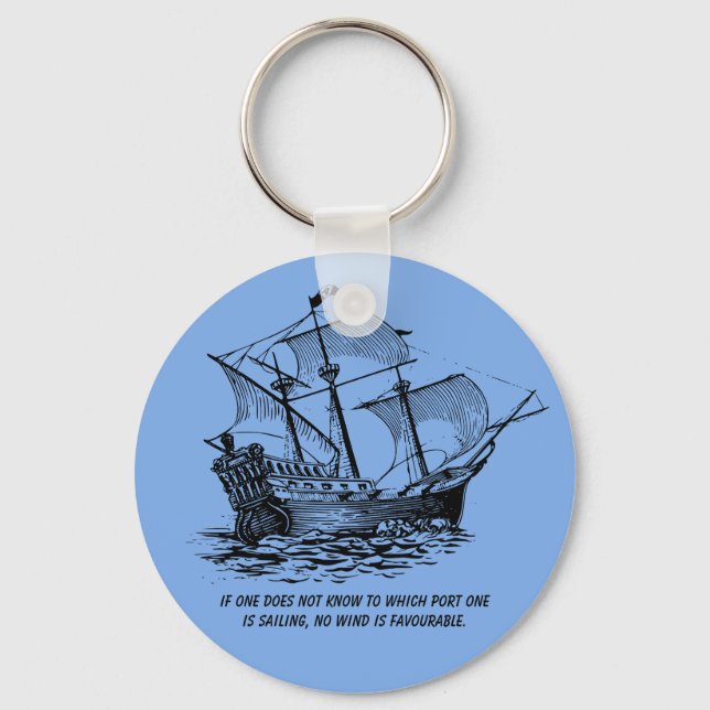 PORTE-CLÉS VINTAGE SAILING SHIP QUOTE (Recto)