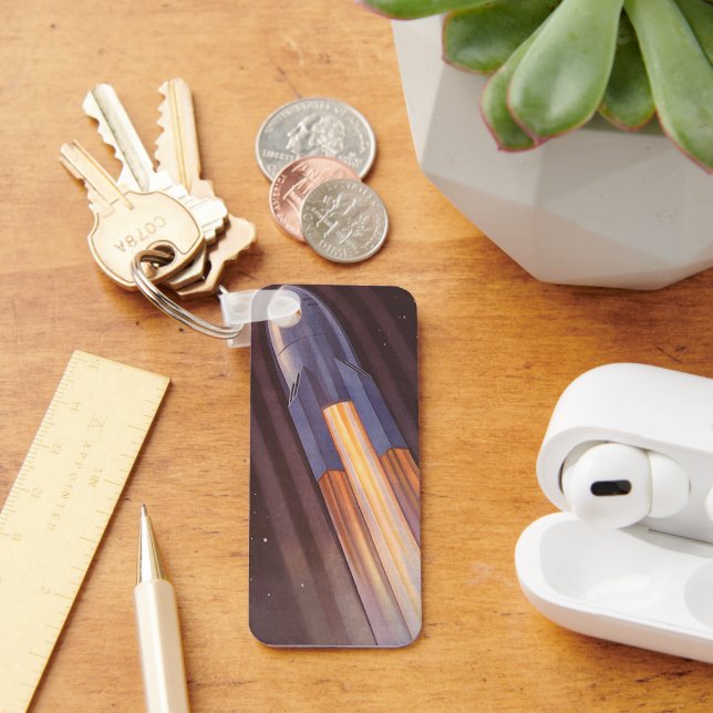 Porte-clés Vintage Science Fiction Space Ship Rockets (Bureau)