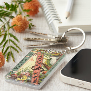 Porte-clés Vintage Seed Packet Étiquette Art, Vick's Choice S