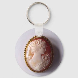 Porte-clés Vintage silhouette féminine Cameo
