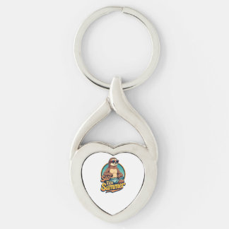 Porte-clés Vintage Sloth Summer Retro Beach Vibes Design 2
