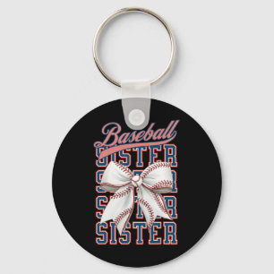 Porte-clés Vintage soeur de baseball Coquette Bow Sport Lover
