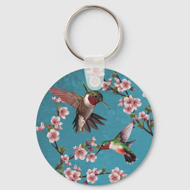 Porte-clés Vintage Style Hummingbird Painting (Recto)