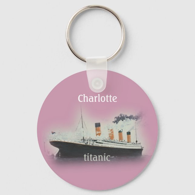 Porte-clés Vintage Titanic Ocean Liner Girl Pink Name Ship (Recto)