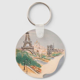 Porte-clés Vintage Tour Eiffel Paris Air Travel Publicité