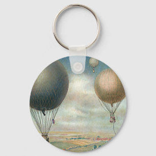 Porte-clés Vintage Transportation Hot Air Balloons, Dirigible