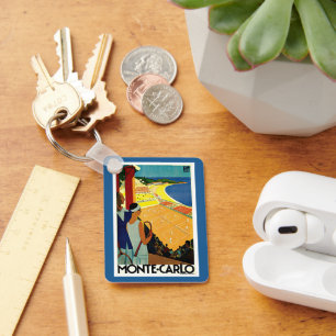 Porte-clés Vintage Travel, Tennis, Sports, Monte Carlo Monaco